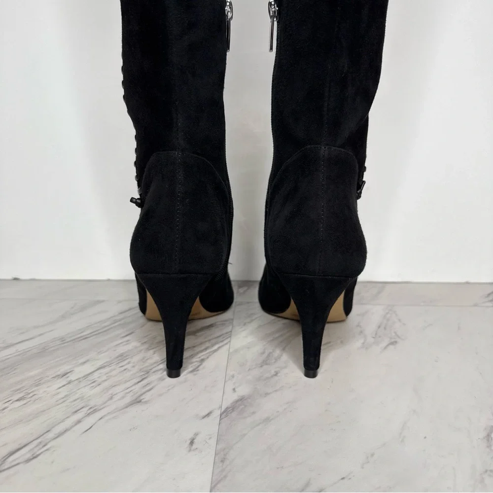 Vince Camuto Seselti Black Suede Pointy Toe Tall Boot 8 1/2 M - Picture 3 of 16